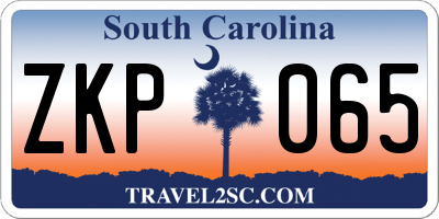 SC license plate ZKP065