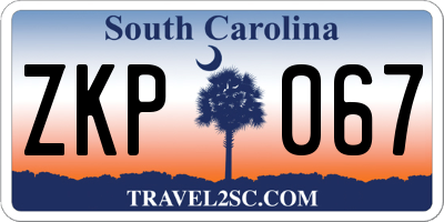 SC license plate ZKP067
