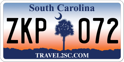 SC license plate ZKP072