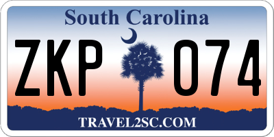 SC license plate ZKP074
