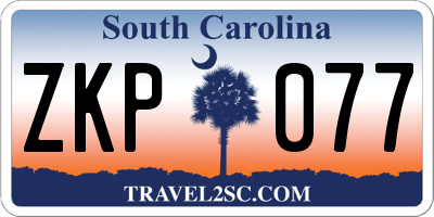 SC license plate ZKP077