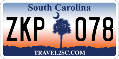 SC license plate ZKP078