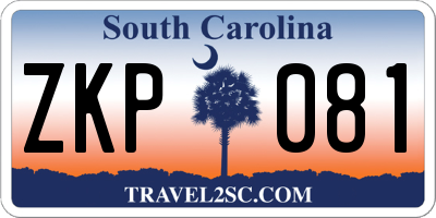 SC license plate ZKP081