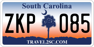 SC license plate ZKP085
