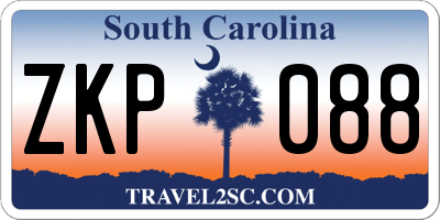 SC license plate ZKP088