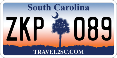 SC license plate ZKP089