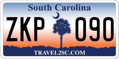 SC license plate ZKP090