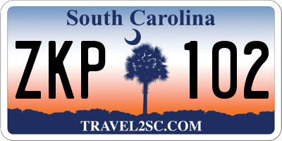 SC license plate ZKP102