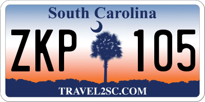 SC license plate ZKP105