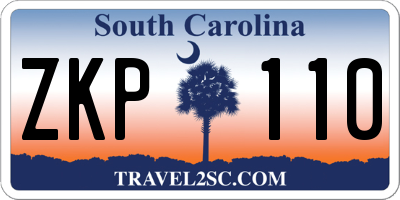 SC license plate ZKP110