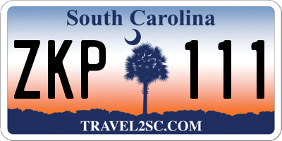 SC license plate ZKP111