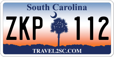 SC license plate ZKP112