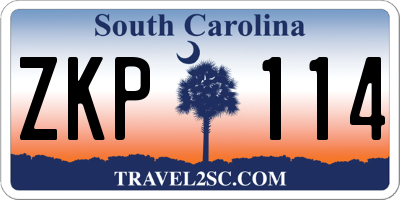 SC license plate ZKP114