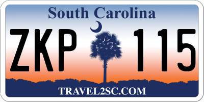 SC license plate ZKP115
