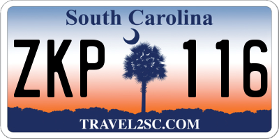 SC license plate ZKP116