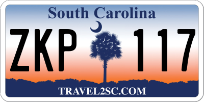 SC license plate ZKP117
