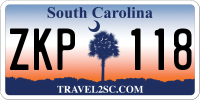 SC license plate ZKP118