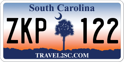 SC license plate ZKP122