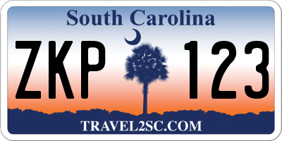 SC license plate ZKP123
