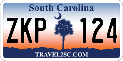 SC license plate ZKP124