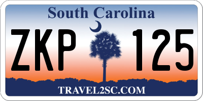 SC license plate ZKP125