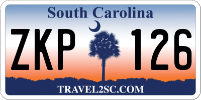 SC license plate ZKP126