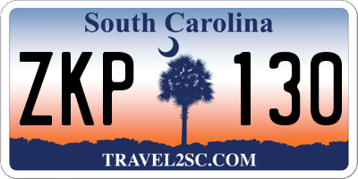 SC license plate ZKP130
