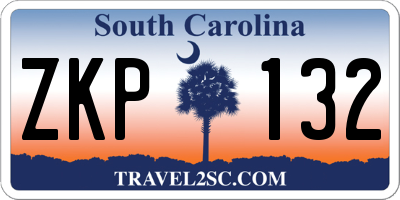 SC license plate ZKP132
