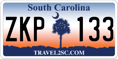 SC license plate ZKP133