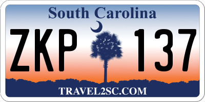 SC license plate ZKP137