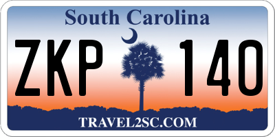 SC license plate ZKP140