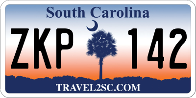 SC license plate ZKP142