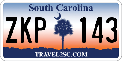 SC license plate ZKP143