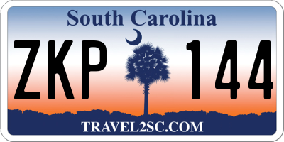SC license plate ZKP144
