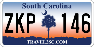 SC license plate ZKP146