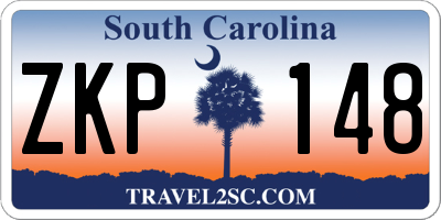 SC license plate ZKP148