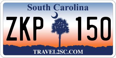 SC license plate ZKP150