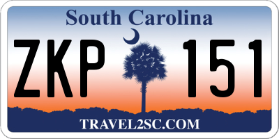 SC license plate ZKP151