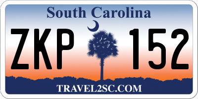 SC license plate ZKP152