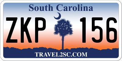 SC license plate ZKP156