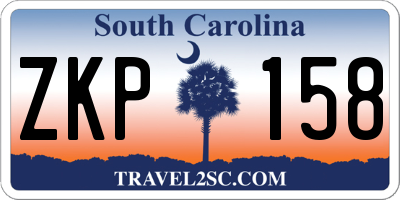 SC license plate ZKP158