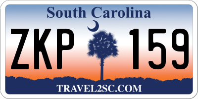 SC license plate ZKP159