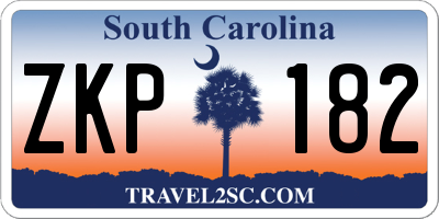SC license plate ZKP182