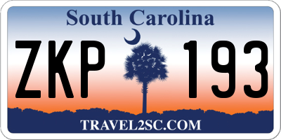 SC license plate ZKP193