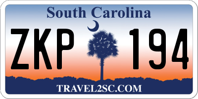 SC license plate ZKP194