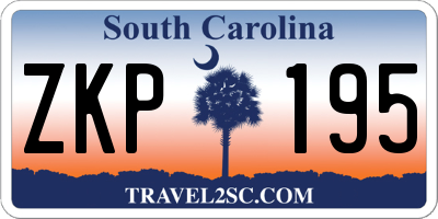 SC license plate ZKP195