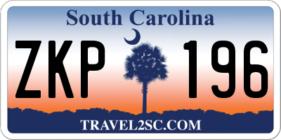 SC license plate ZKP196