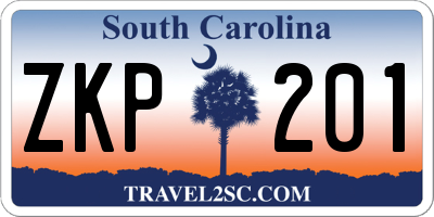 SC license plate ZKP201