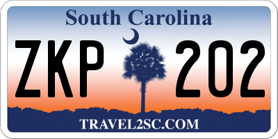 SC license plate ZKP202