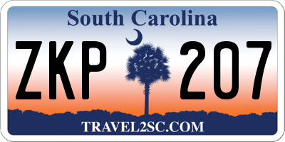SC license plate ZKP207